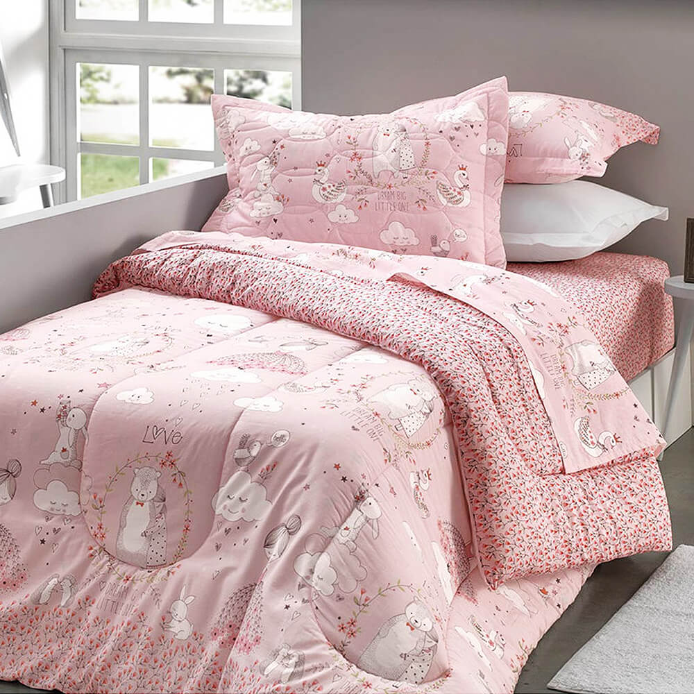 Kit Colcha Cobre Leito Infantil 180 Fios Malu Karsten