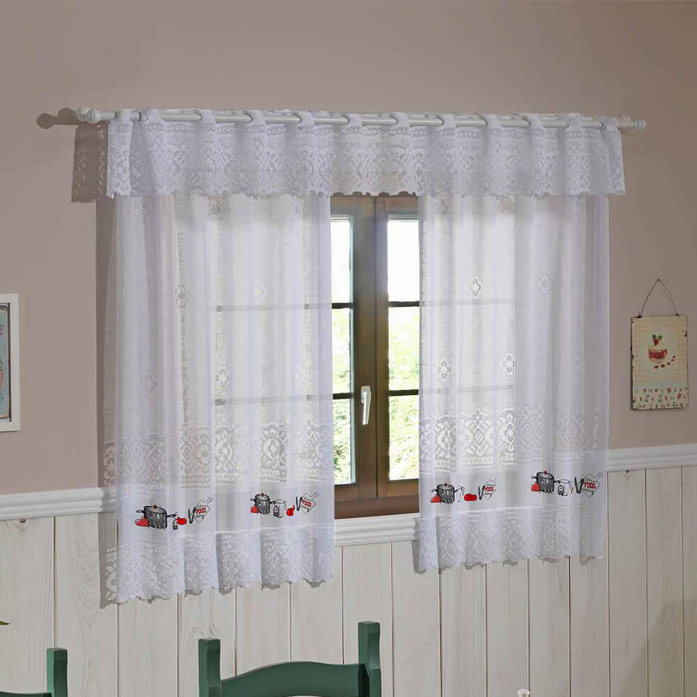 cortina de renda para cozinha valencia 2 00m x 1 20m interlar