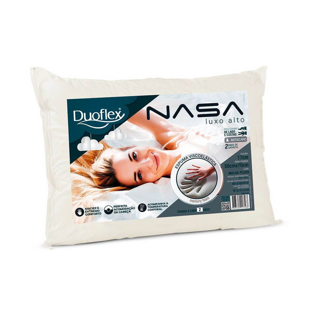 Travesseiro Viscoelástico NASA Alto Luxo Duoflex